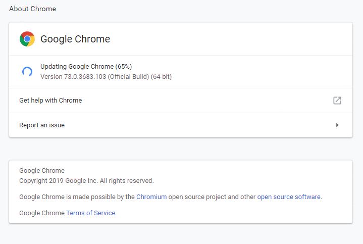 update google chrome